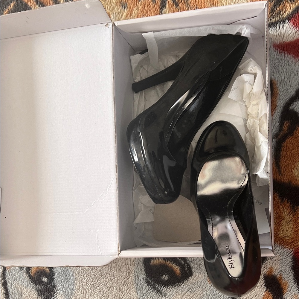 Style & Co. Glossy Black Heels
